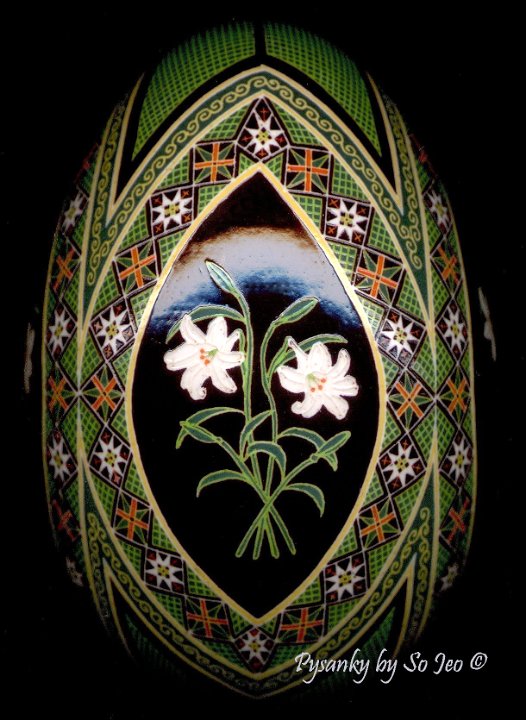 Easter Lilies Ukrainian Easter Egg Pysanky By So Jeo